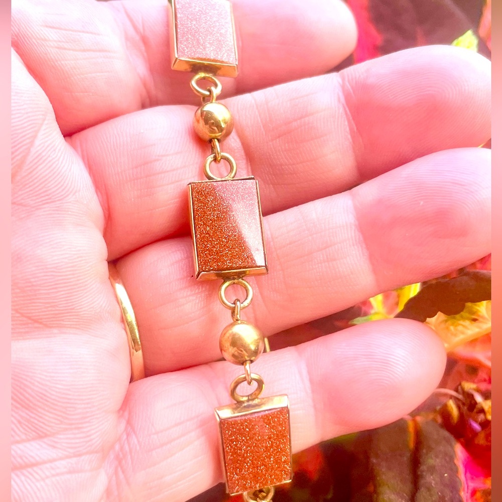 Vintage Gold-filled Goldstone Bracelet